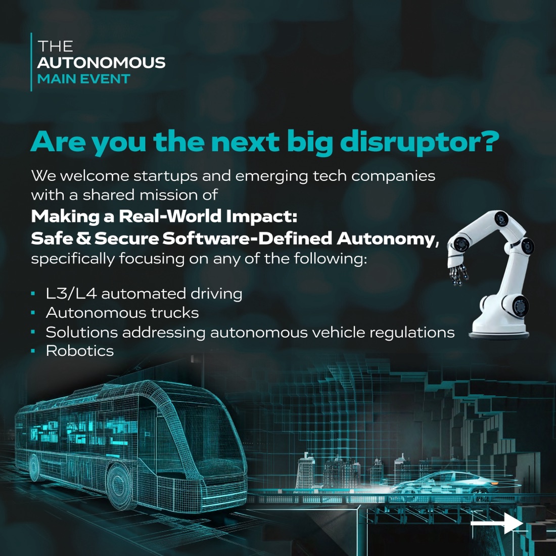 The Autonomous Disruptors' Track carousel, slide 3.