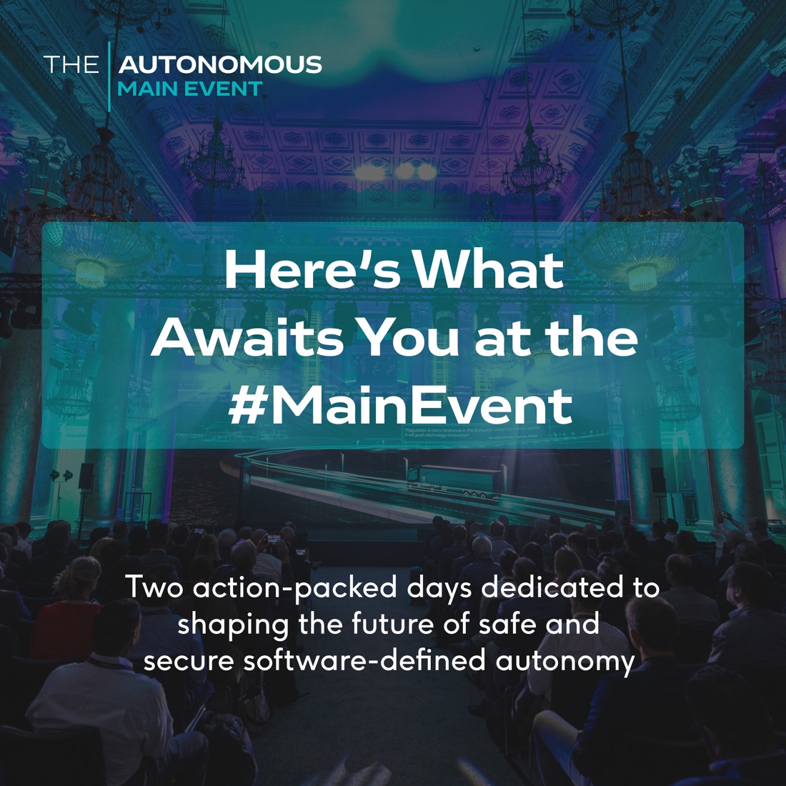 The Autonomous 'What Awaits You at the Main Event' carousel, slide 1.