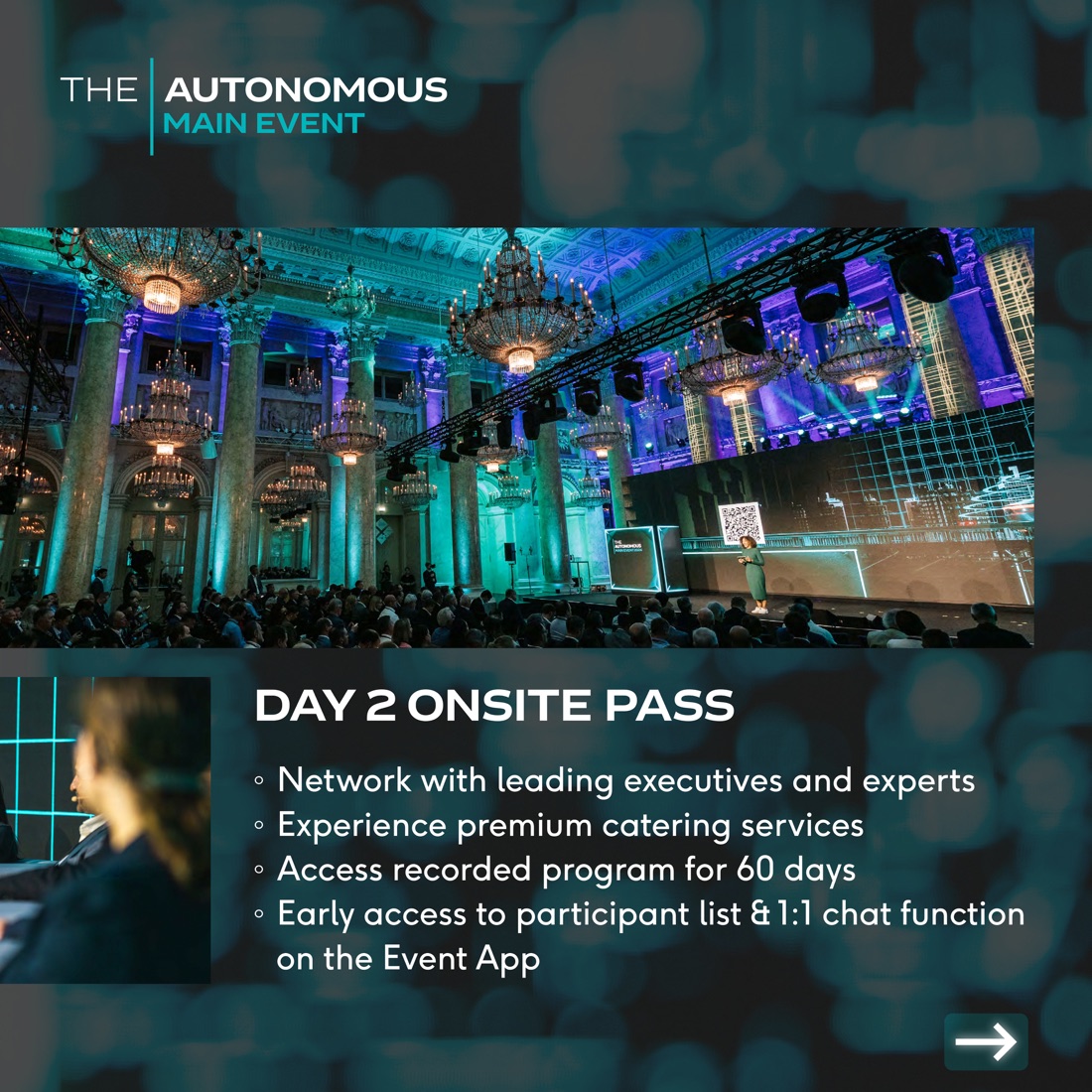 The Autonomous 'What Awaits You at the Main Event' carousel, slide 4.