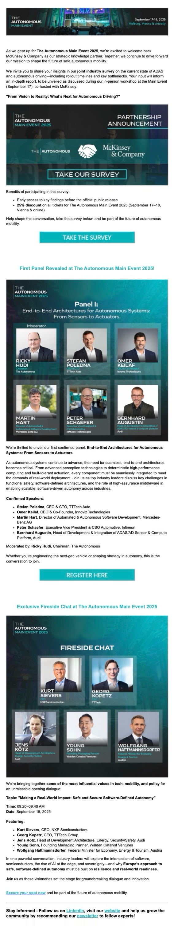 June newsletter, McKinsey survey, panel and fireside chat