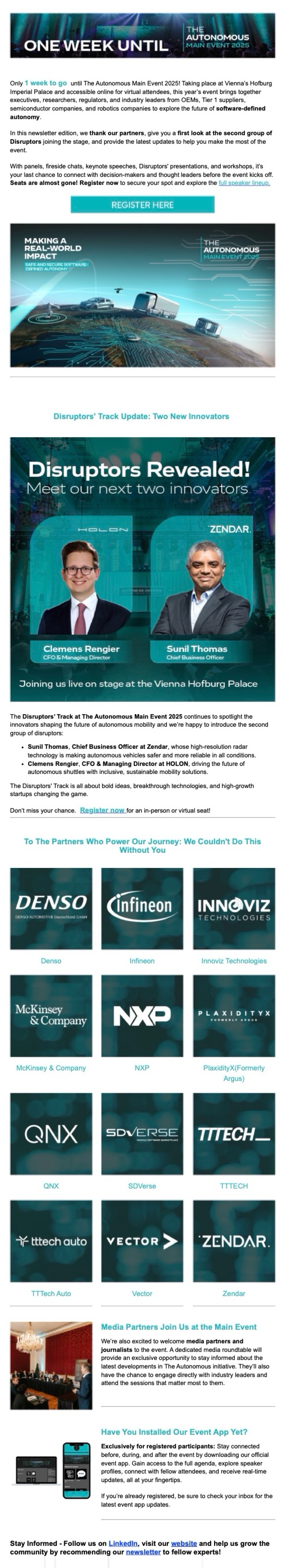 September newsletter, final call