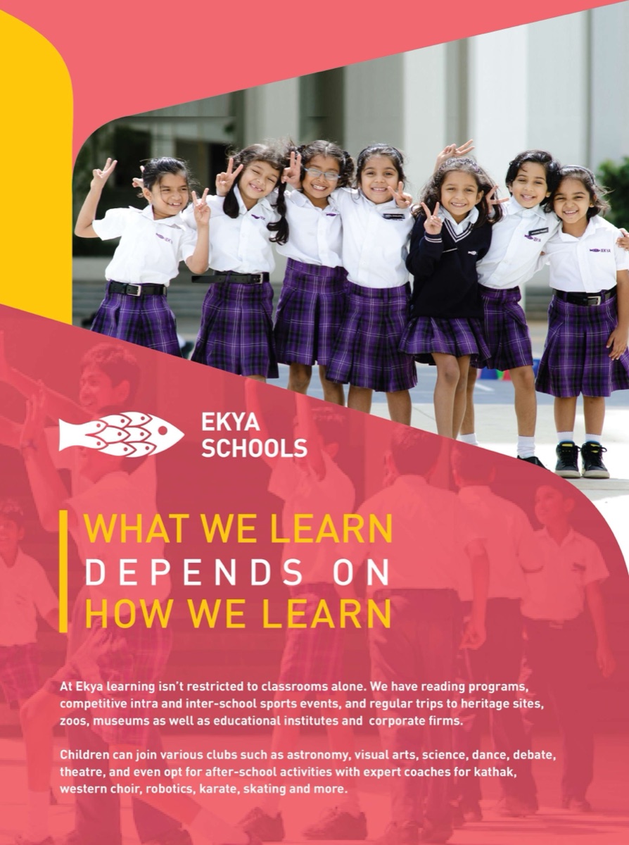 Ekya Schools brochure, page 1.