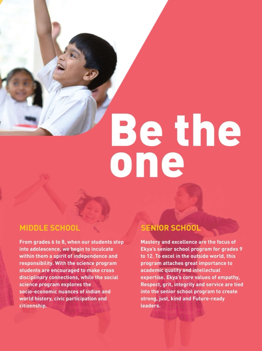 Ekya Schools brochure, page 3.