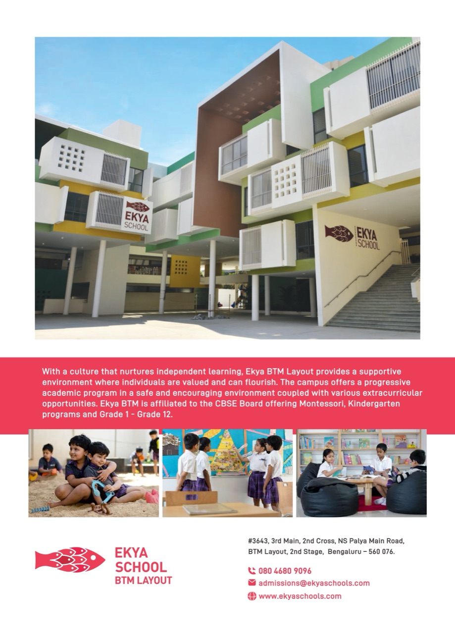 Ekya Schools campus insert, front.