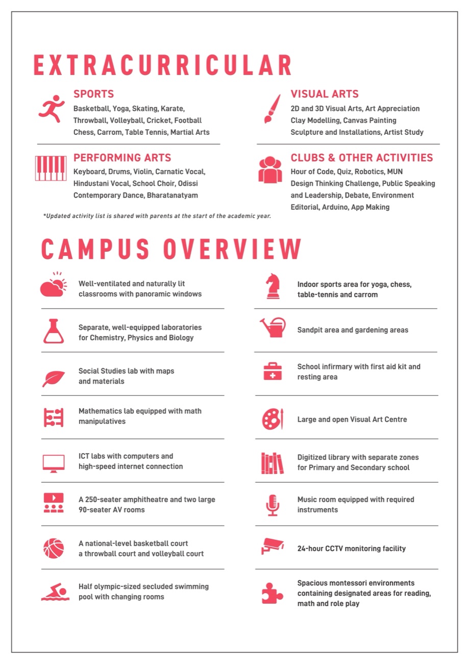 Ekya Schools campus insert, back.