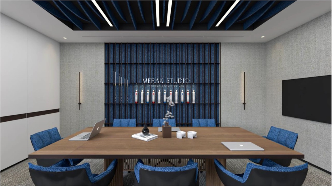 DIAGEO office, the Cîroc Room in blue