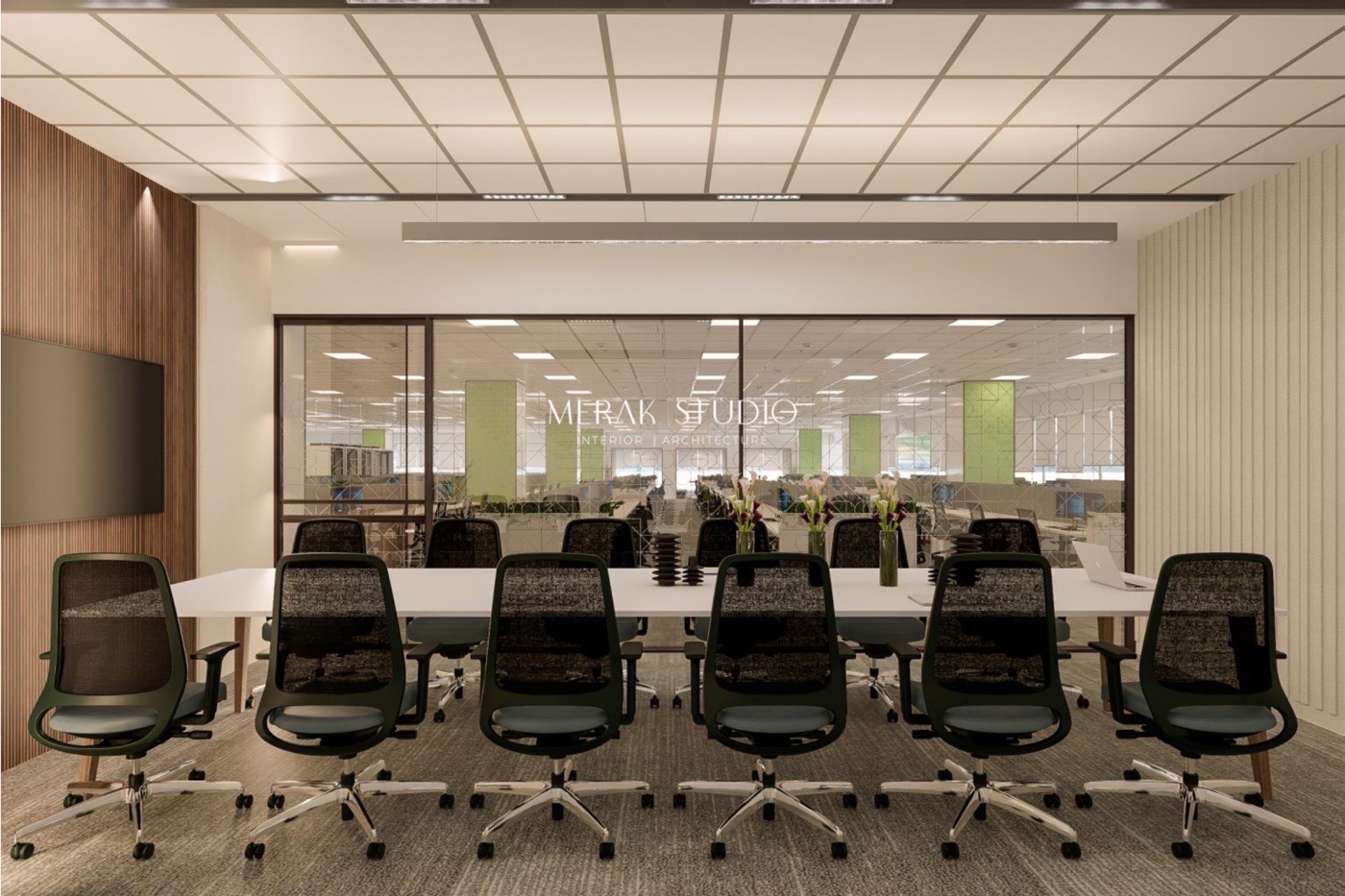 Equiniti office, boardroom opening onto the floor